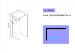 Wiesbaden Eco Inloopdouche + Muurprofiel - 8 Mm Nano - 100 X 200 Cm -Badkamerproducten 1200x849
