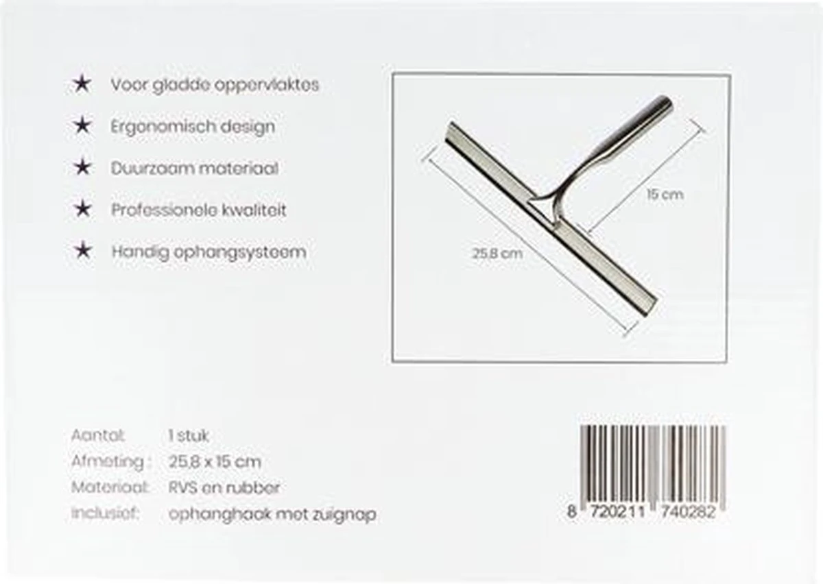 Aquafy Raamwisser RVS - Incl. Douchespons - Douchetrekker Voor Badkamer - Raamwisser Douche - Douchewisser RVS - Luxe Trekker Met Ophanghaak 9 Aquafy Raamwisser RVS - Incl. Douchespons - Douchetrekker Voor Badkamer - Raamwisser Douche - Douchewisser RVS - Luxe Trekker Met Ophanghaak - Afbeelding 9