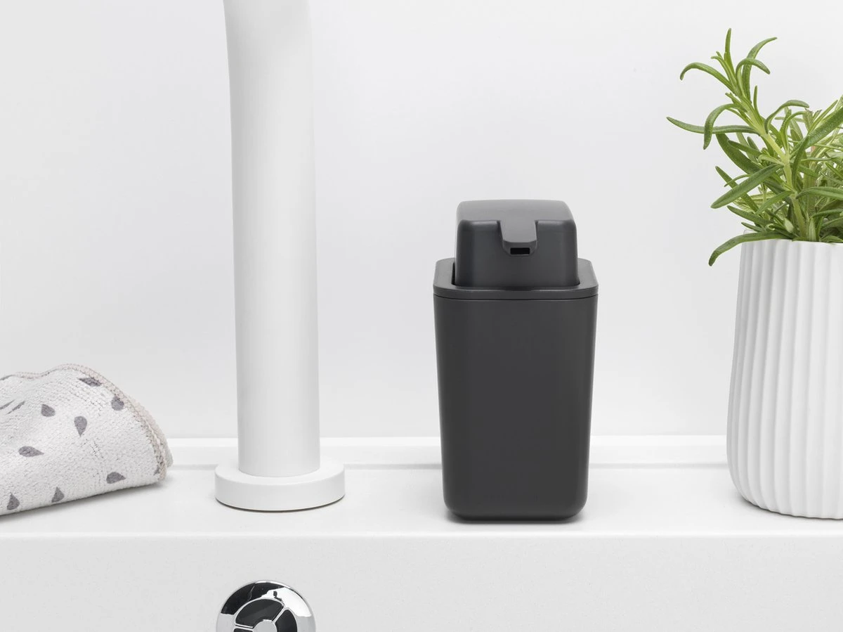 Brabantia Sink Side Zeepdispenser - 250 Ml - Dark Grey 2 Brabantia Sink Side Zeepdispenser - 250 Ml - Dark Grey - Afbeelding 2