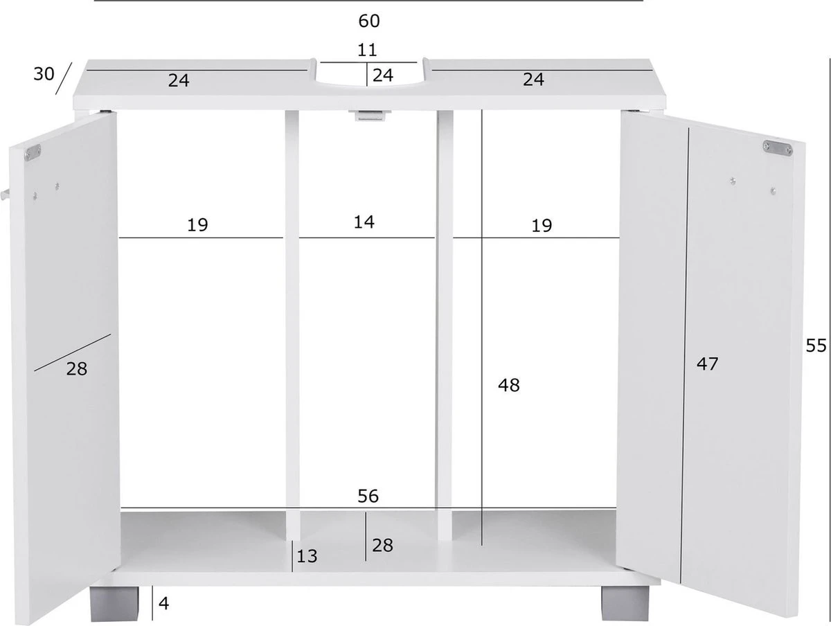 Nancy's Artesia Badkamerkast - Badkamermeubel - Badmeubel - Opbergruimte - Wit 2 Nancy's Artesia Badkamerkast - Badkamermeubel - Badmeubel - Opbergruimte - Wit - Afbeelding 2