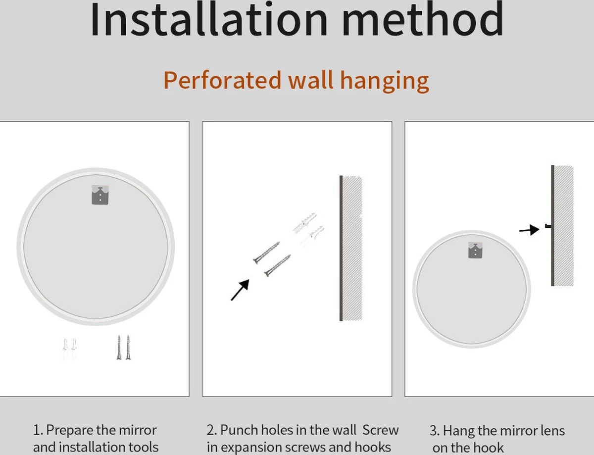 SensaHome - Ronde Badkamerspiegel Frameloos Met LED Verlichting - Wandspiegel - 60CM 6 SensaHome - Ronde Badkamerspiegel Frameloos Met LED Verlichting - Wandspiegel - 60CM - Afbeelding 6