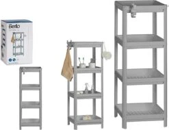 Badkamerrek/opbergkast Wit Kunststof 4-laags 36 X 23 X 100 Cm - Handdoeken En Toiletspullen Badkamerrekjes -Badkamerproducten 1200x922 2