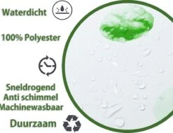 Douchegordijn 120x200 Cm (Small) - Met Ophangringen - Makkelijk Te Bevestigen - Waterdicht - Polyester - Sneldrogend En Anti Schimmel - Wasbaar En Duurzaam - Green Petals -Badkamerproducten 1200x925