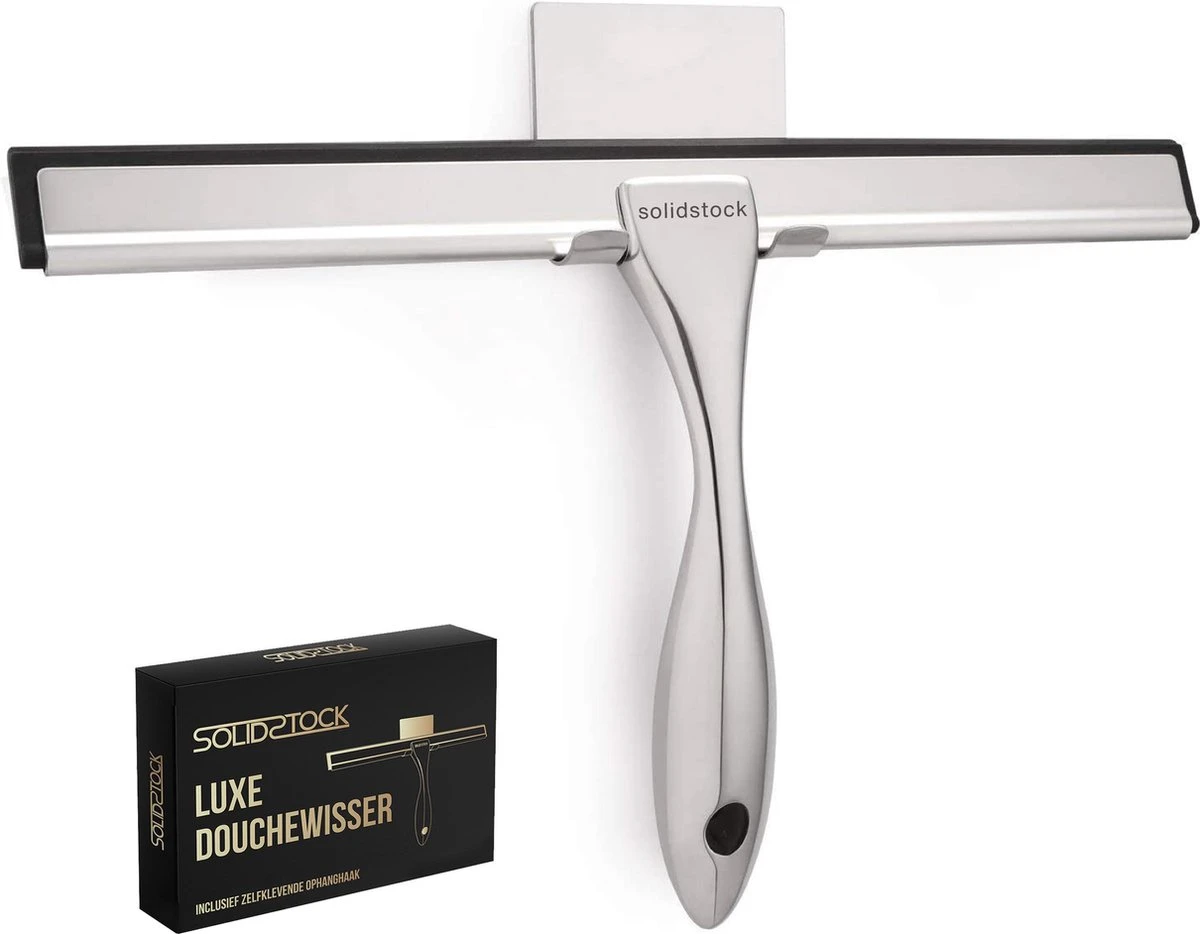 Douchewisser Rvs - Luxe Trekker Douche - Raamwisser Met Ophanghaak - Douchetrekker - Niet Boren - Chroom 1 Douchewisser Rvs - Luxe Trekker Douche - Raamwisser Met Ophanghaak - Douchetrekker - Niet Boren - Chroom