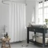 MLN Basics® Douchegordijn | Wit | 180x200 Cm | Inclusief Ringen | Anti-schimmel