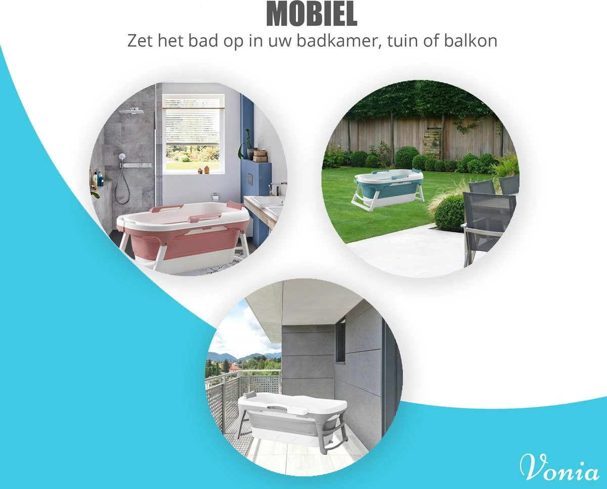 Vonia Opvouwbaar Bad - Zitbad - Bath Bucket - 140 Cm Lang - Inklapbaar Bad - Incl. Badkussen - Roze 3 Vonia Opvouwbaar Bad - Zitbad - Bath Bucket - 140 Cm Lang - Inklapbaar Bad - Incl. Badkussen - Roze - Afbeelding 3