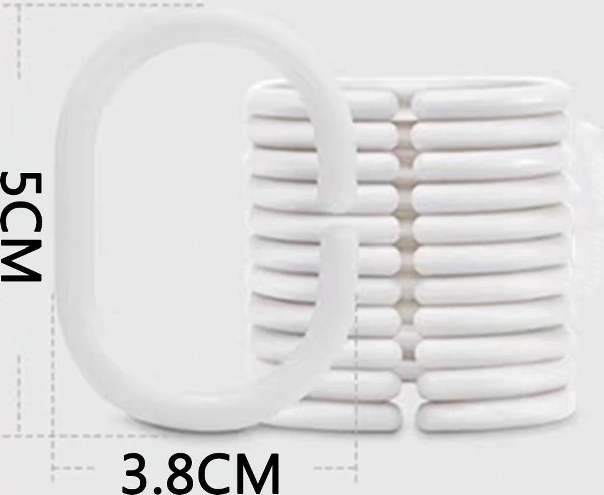 Su.B.dgn Douchegordijn 120x180 Anti Schimmel Polyester Badkamer Douchegordijn Wasbaar Met 12 Ringen | Grijs Driehoek 6 Su.B.dgn Douchegordijn 120x180 Anti Schimmel Polyester Badkamer Douchegordijn Wasbaar Met 12 Ringen | Grijs Driehoek - Afbeelding 6