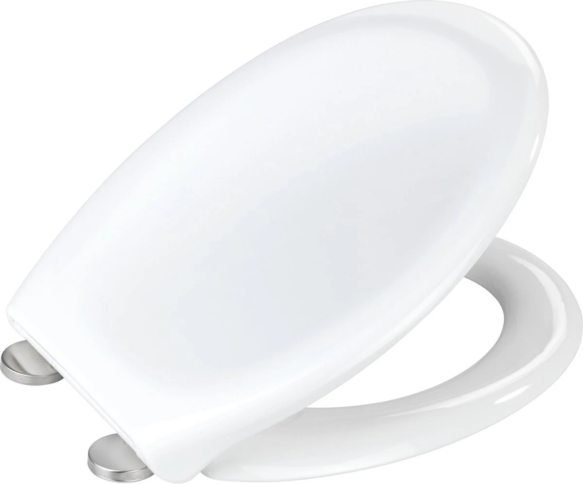 WENKO WC Bril IOS - Wit Thermoplast - Easy-Close Sluiting - Fix-Clip Bevestiging In RVS - Toiletbril - Toiletzitting 1 WENKO WC Bril IOS - Wit Thermoplast - Easy-Close Sluiting - Fix-Clip Bevestiging In RVS - Toiletbril - Toiletzitting