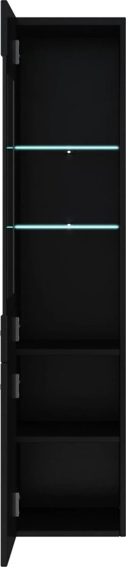 Badplaats Badkamerkast Rio 30 X 30 X 131 Cm - Zwart Hoogglans - Hangende Kolomkast Met 2 Deuren -Badkamerproducten 267x1200 1