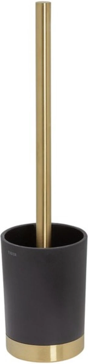 Tiger Tune - Toiletborstel Met Houder Vrijstaand - Messing Geborsteld / Zwart 1 Tiger Tune - Toiletborstel Met Houder Vrijstaand - Messing Geborsteld / Zwart