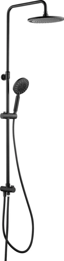 Tiger Tyne Doucheset - Regendouche Ø 22,5 Cm - Handdouche Ø 12 Cm - 3 Standen - Mat Zwart