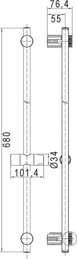 Ben Elan - Glijstang - Ronde Douchestang Voor Handdouche - 68cm - Chroom 8 Ben Elan - Glijstang - Ronde Douchestang Voor Handdouche - 68cm - Chroom -Badkamerproducten 360x1200 1