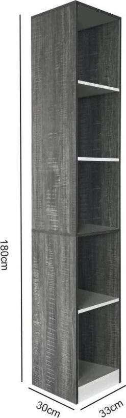 Kolomkast 5 Open Vakken - Opbergkast Badkamer Slaapkamer Of Hal - 180 Cm Hoog 7 Kolomkast 5 Open Vakken - Opbergkast Badkamer Slaapkamer Of Hal - 180 Cm Hoog -Badkamerproducten 362x1200 3
