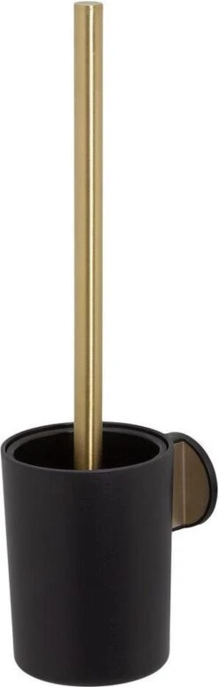 Tiger Tune - Toiletaccessoireset - Toiletborstel Met Houder - Toiletrolhouder Zonder Klep - Handdoekhaak – Messing Geborsteld / Zwart -Badkamerproducten 383x1200