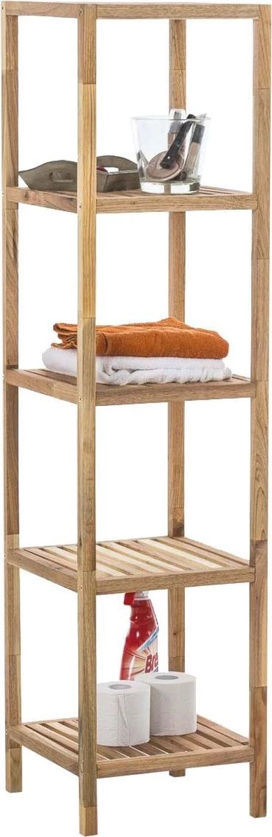 CLP Houten Badkamerrek / Keukenrek Walnoot XL 1 CLP Houten Badkamerrek / Keukenrek Walnoot XL