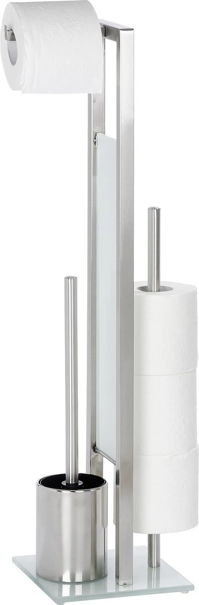 WENKO Toiletbutler Rivalta RVS Mat - Toiletborstel Met Houder, Toiletrolhouder En Reserverolhouder 6 WENKO Toiletbutler Rivalta RVS Mat - Toiletborstel Met Houder, Toiletrolhouder En Reserverolhouder - Afbeelding 6