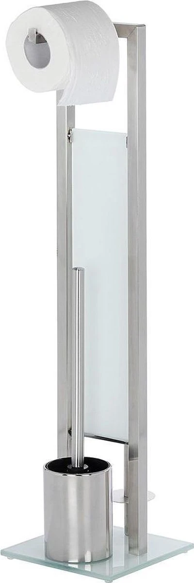 WENKO Toiletbutler Rivalta RVS Mat - Toiletborstel Met Houder, Toiletrolhouder En Reserverolhouder 1 WENKO Toiletbutler Rivalta RVS Mat - Toiletborstel Met Houder, Toiletrolhouder En Reserverolhouder