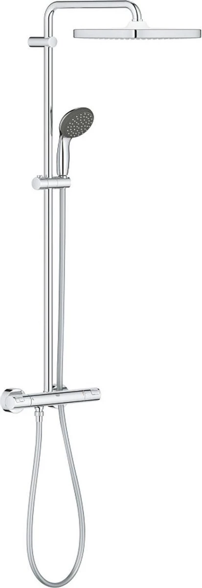 GROHE QuickFix Vitalio Start 250 Regendouche - □ 25 Cm - Vierkant - Met Thermostaatkraan - Chroom 1 GROHE QuickFix Vitalio Start 250 Regendouche - □ 25 Cm - Vierkant - Met Thermostaatkraan - Chroom