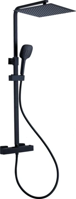 Viidako Kimii Doucheset Opbouw Compleet – Mat Zwart – Vierkant 30 Cm X 30 Cm - Sedal Binnenwerk -Thermostaatkraan – Zeer Goede Kwaliteit – RVS En Messing – Design -Badkamerproducten 459x1200 1