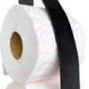 Luxe Leren Toiletrolhouder - Zwart - Reserverolhouder - 100% Volnerfleer - Hangend - Zonder Boren - WC Rol Houder - Closetrolhouder