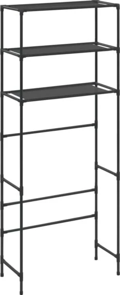 VidaXL Opbergrek Voor Boven Wasmachine 3-laags 69x28x169 Cm Zwart -Badkamerproducten 490x1200 1