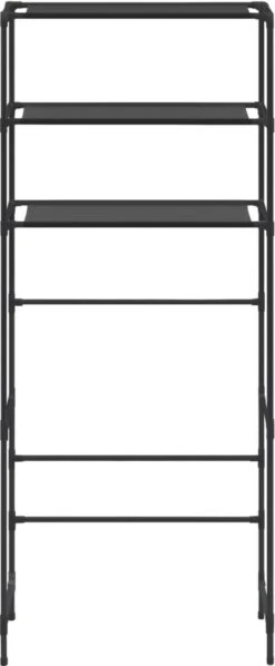 VidaXL Opbergrek Voor Boven Wasmachine 3-laags 69x28x169 Cm Zwart -Badkamerproducten 496x1200 2