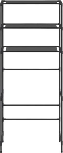 VidaXL Opbergrek Voor Boven Wasmachine 3-laags 69x28x169 Cm Zwart -Badkamerproducten 498x1200
