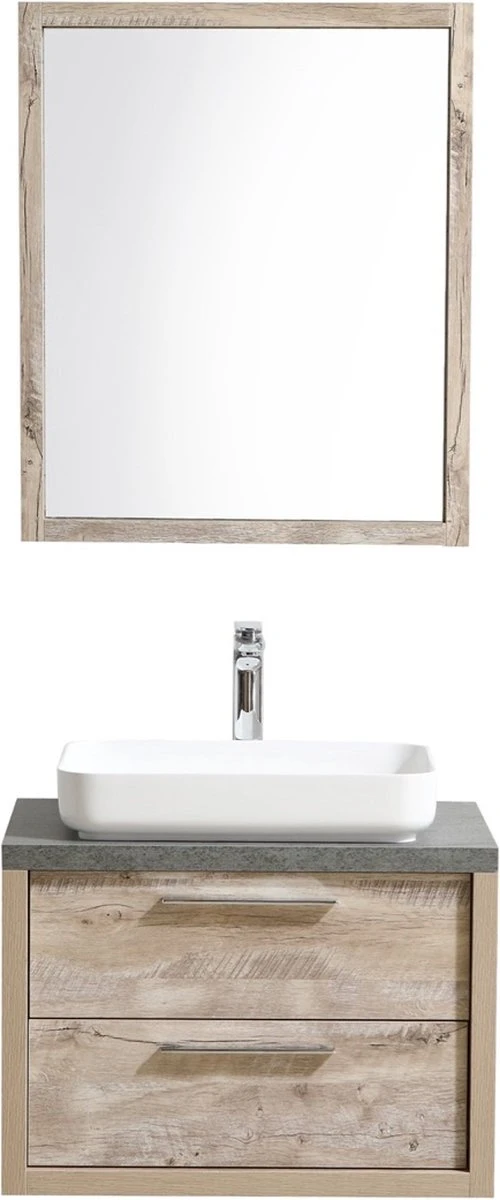 Badplaats Badkamermeubel Set Indiana 70 Cm - Hout Look - Badmeubel Met Spiegel 7 Badplaats Badkamermeubel Set Indiana 70 Cm - Hout Look - Badmeubel Met Spiegel - Afbeelding 7