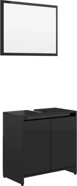 Furniture Limited - 4-delige Badkamermeubelset Bewerkt Hout Hoogglans Zwart -Badkamerproducten 500x1200 2