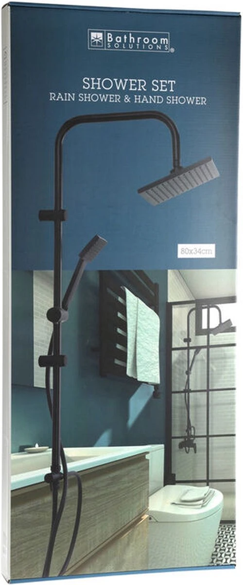 Bathroom Solutions Regendouche Set MET Handdouche 150cm - Matzwart 4 Bathroom Solutions Regendouche Set MET Handdouche 150cm - Matzwart - Afbeelding 4