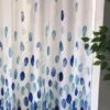 Douchegordijn 120x200 Cm (Small) - Met Ophangringen - Polyester - Wasbaar En Duurzaam - Blue Petals