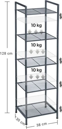 Cisa Home - Staand Rek - Badkamerrek - Opslagrek - Keukenrek - Zwart -Badkamerproducten 581x1200 2