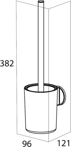 Tiger Tune - Toiletborstel Met Houder - Zwart Metaal Geborsteld / Zwart -Badkamerproducten 583x1200