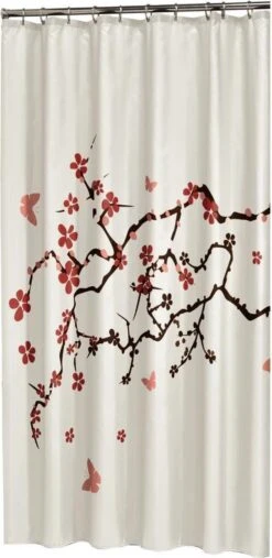 Sealskin Blossom Douchegordijn 180x200 Cm - Polyester - Rood
