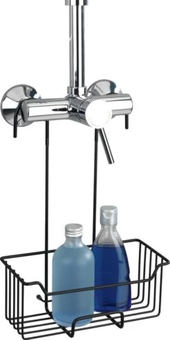 WENKO Doucherek Milo 25x36cm RVS Zwart - Doucherek Zonder Boren - Doucherek Hangend Zwart -Badkamerproducten 601x1200 2