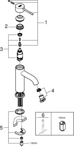 GROHE Essence New Wastafelkraan - Met EcoJoy® - Lage Uitloop - Chroom - 23590001 -Badkamerproducten 602x1200 1