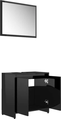 Furniture Limited - 4-delige Badkamermeubelset Bewerkt Hout Hoogglans Zwart -Badkamerproducten 616x1200 3