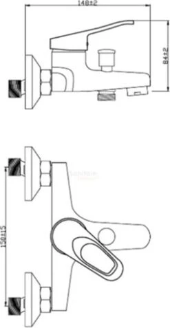 SCHÜTTE Athos Plus Badkraan - Mengkraan - 150 Mm Hartafstand - Chroom -Badkamerproducten 621x1200 2