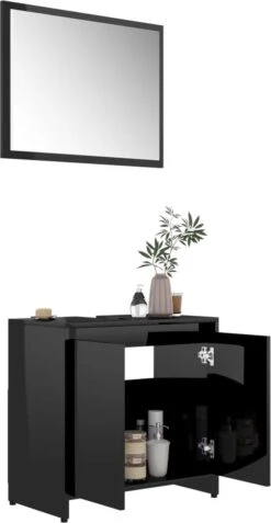 Furniture Limited - 4-delige Badkamermeubelset Bewerkt Hout Hoogglans Zwart -Badkamerproducten 622x1200 1