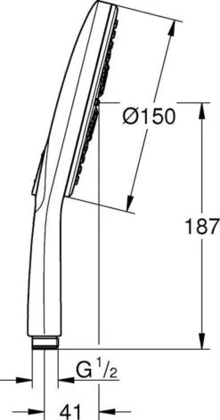 GROHE Rainshower Smartactive 150 Douchekop - Ø 15 Cm - EcoJoy® - 3 Straalsoorten - 26590000 -Badkamerproducten 628x1200 2