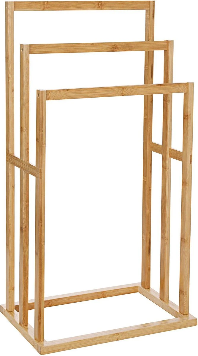 Merkloos Decopatent® Handdoekrek - Vrijstaand Handdoekenrek Voor In Badkamer - Handdoekrek - Bamboe Hout - Handdoek - Droogrek Met 3 Armen 9 Merkloos Decopatent® Handdoekrek - Vrijstaand Handdoekenrek Voor In Badkamer - Handdoekrek - Bamboe Hout - Handdoek - Droogrek Met 3 Armen - Afbeelding 9