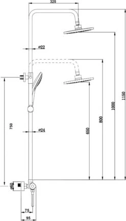 Wesseling & Bos Doucheset - Regendouche Mat Goud Geborsteld - Doucheset Met Thermostaatkraan - Atlanta -Badkamerproducten 685x1200 1