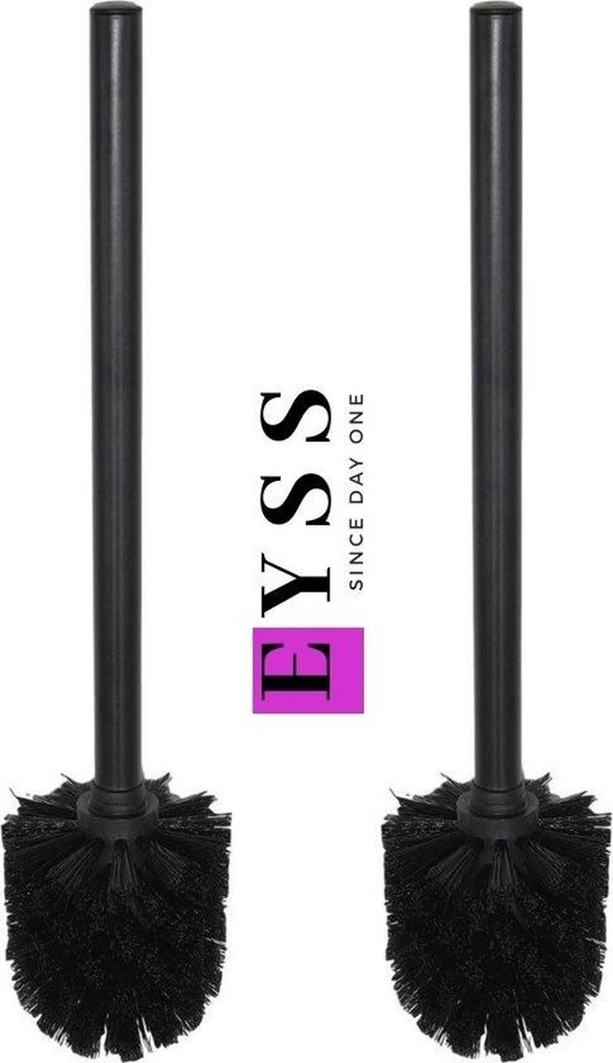 Toiletborstel Mat Zwart - WC Borstel - Set Van 2 1 Toiletborstel Mat Zwart - WC Borstel - Set Van 2