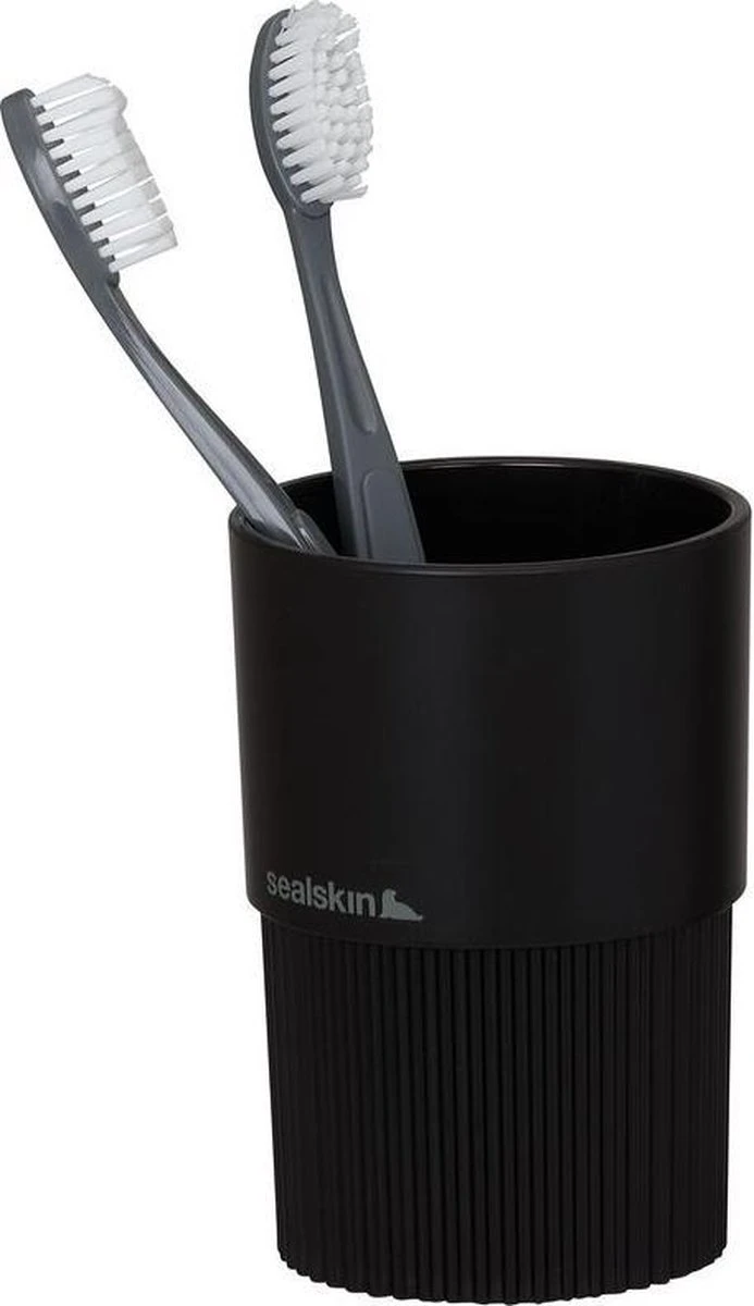 Sealskin Brave Tandenborstelbeker Vrijstaand - Zwart 4 Sealskin Brave Tandenborstelbeker Vrijstaand - Zwart - Afbeelding 4