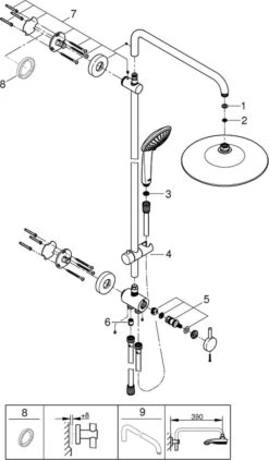 GROHE QuickFix Vitalio Joy 260 Regendouche - Ø 26 Cm - 3 Straalsoorten - Zonder Thermostaatkraan -Badkamerproducten 703x1200 1