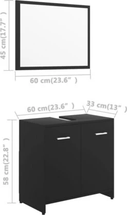 VidaXL Badkamermeubelset Bewerkt Hout Zwart -Badkamerproducten 705x1200 2