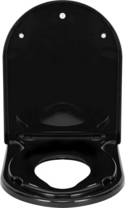 Kamyra® Antibacteriële Toiletbril Met Verkleiner & Softclose - Voor Volwassenen/Kinderen - Toiletbrillen, WC Bril, Brillen, Toiletzitting - D-Vorm - 45.4x36.1 Cm - Zwart -Badkamerproducten 721x1200 2