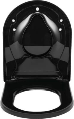 Kamyra® Antibacteriële Toiletbril Met Verkleiner & Softclose - Voor Volwassenen/Kinderen - Toiletbrillen, WC Bril, Brillen, Toiletzitting - D-Vorm - 45.4x36.1 Cm - Zwart -Badkamerproducten 748x1200 2