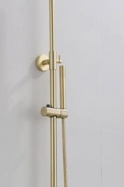 Wesseling & Bos Doucheset - Regendouche Mat Goud Geborsteld - Doucheset Met Thermostaatkraan - Atlanta -Badkamerproducten 796x1200 1