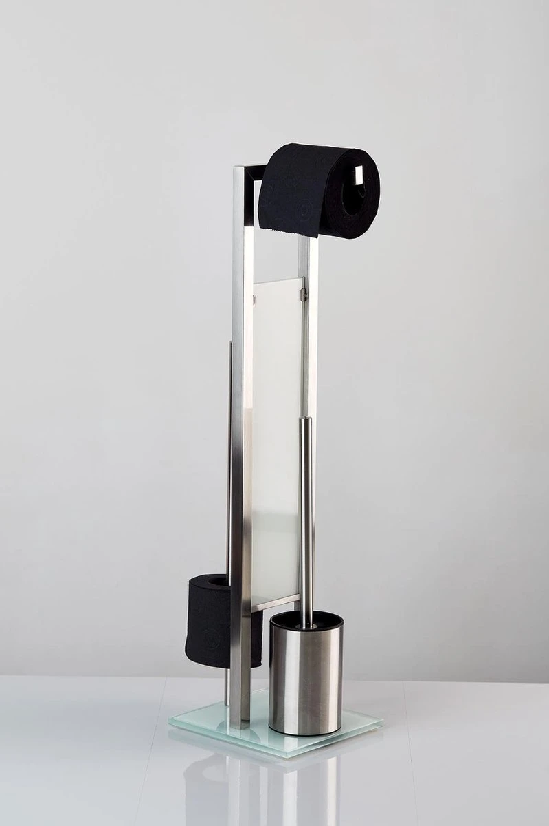 WENKO Toiletbutler Rivalta RVS Mat - Toiletborstel Met Houder, Toiletrolhouder En Reserverolhouder 7 WENKO Toiletbutler Rivalta RVS Mat - Toiletborstel Met Houder, Toiletrolhouder En Reserverolhouder - Afbeelding 7